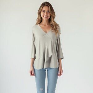 ❤️Sympli Cream Stretchy Jersey Top 6